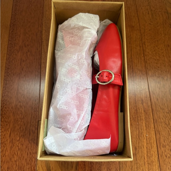 NEW IN BOX ASOS red leather ballet flats - Picture 7 of 8